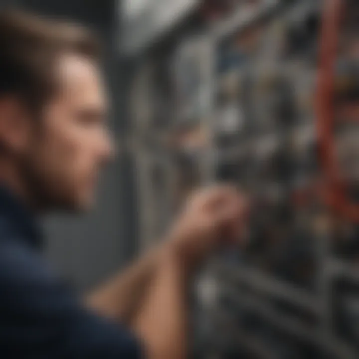 A professional inspecting an electrical circuit for safety compliance.