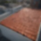 Aerial view of roof tear-off project