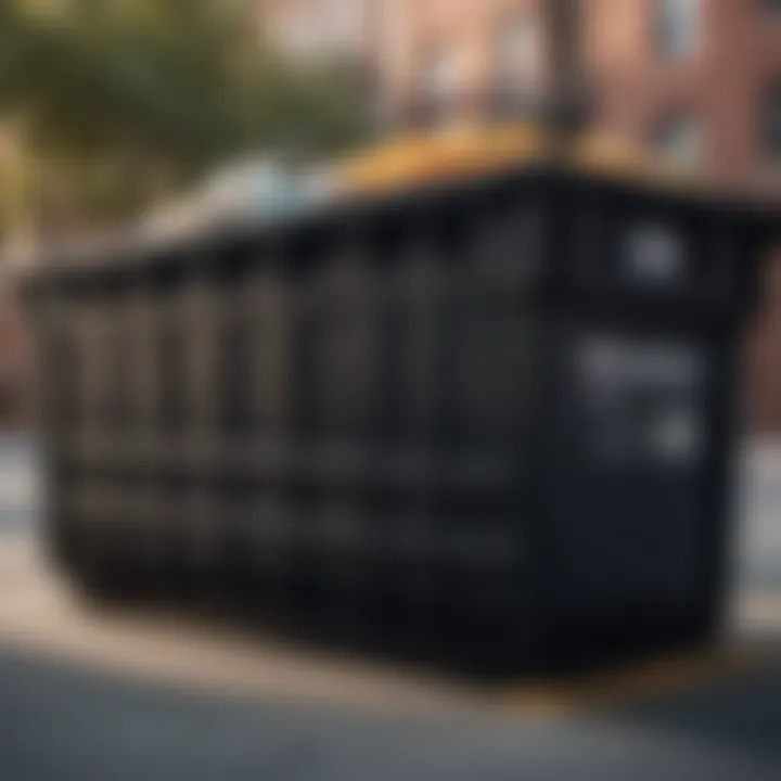 Aesthetic integration of open top trash dumpster in urban setting