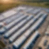 Aerial view of RV storage facility