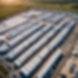 Aerial view of RV storage facility