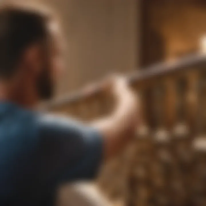 Applying the final touches to the railing