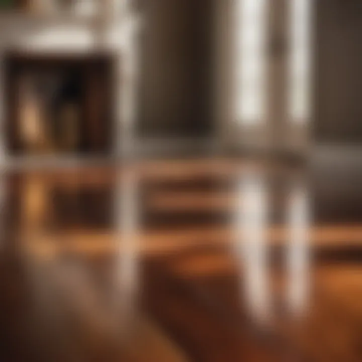 Applying wood stain during hardwood floor restoration