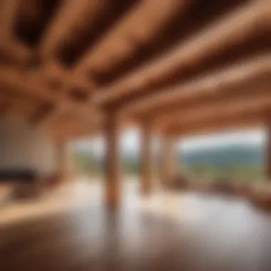 Architectural structure showcasing shoshugibon wood beams