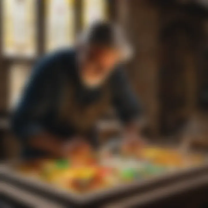 Artisan Crafting Stained Glass Window