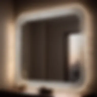 Reflective Artistry Artistic custom cut mirror reflecting light patterns