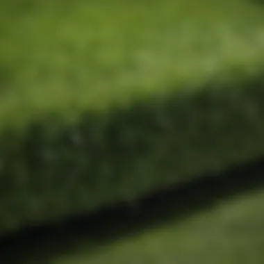 Close-up view of the seams and edges of installed artificial grass.