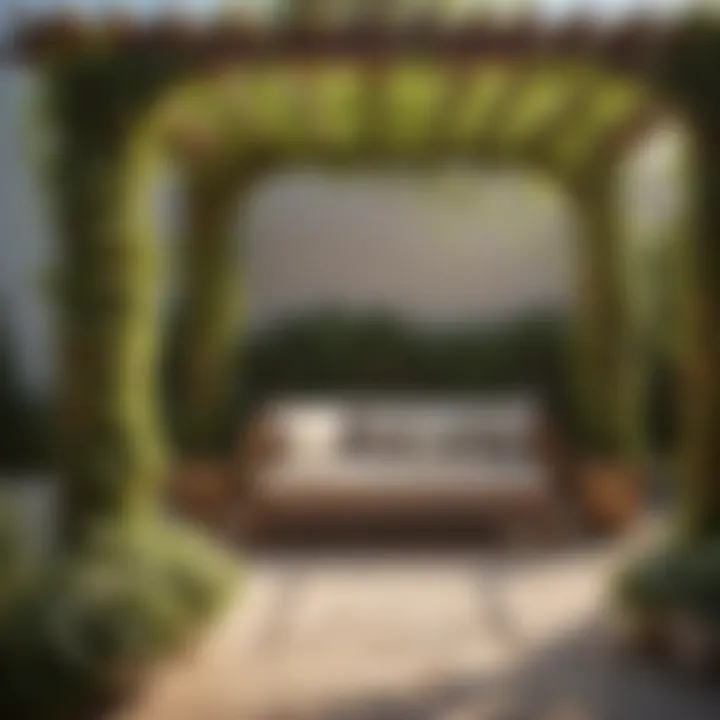 Enchanting Wooden Pergola Wrapped in Ivy Vines Wooden Pergola with Ivy Vines