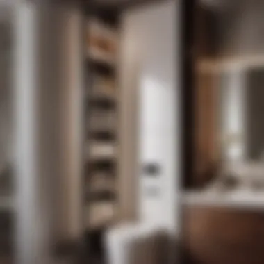 Utilizing vertical space in behind toilet cabinet