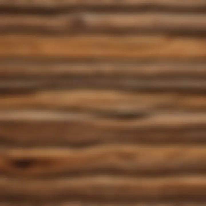 Close-up of high-quality quarter log siding showcasing its natural wood grains