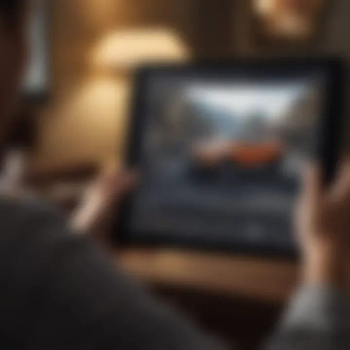 Digital Tool for Moving Strategy Planning A person using a digital tool to plan a moving strategy