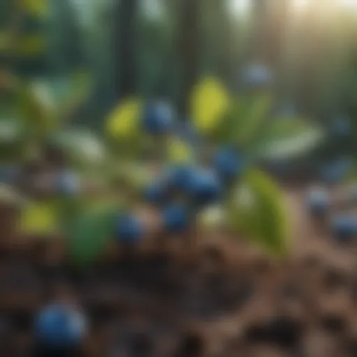 Healthy blueberry plants thriving in rich soil