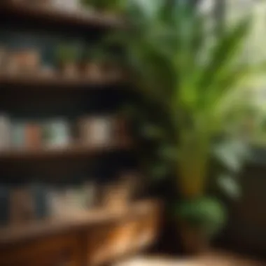 Botanical Garden Bookshelf Arrangement