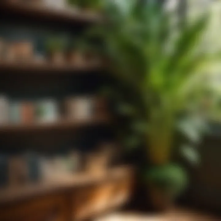 Botanical Garden Bookshelf Arrangement