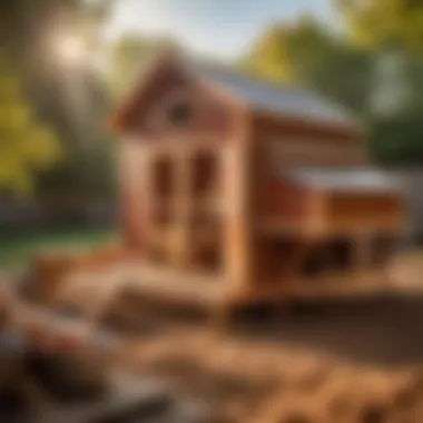 Illustration of constructing a budget-friendly chicken coop