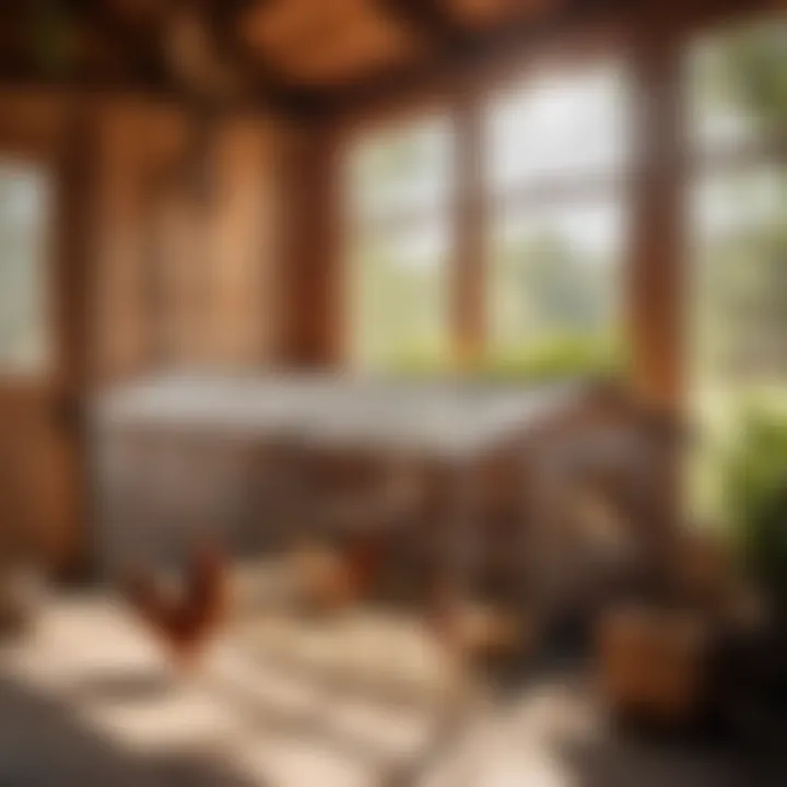 Illustration of maintaining a budget-friendly chicken coop