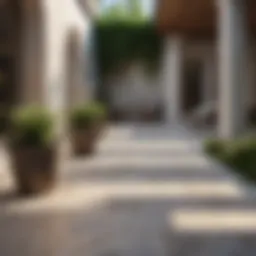Elegant patio design with natural stone flooring