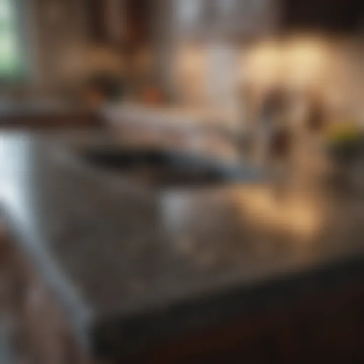 Before and after comparison of granite countertop transformation