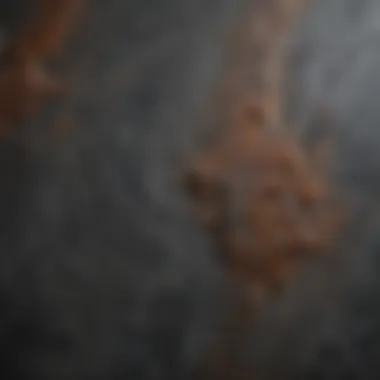 Close-up of a painted granite countertop showcasing texture and color