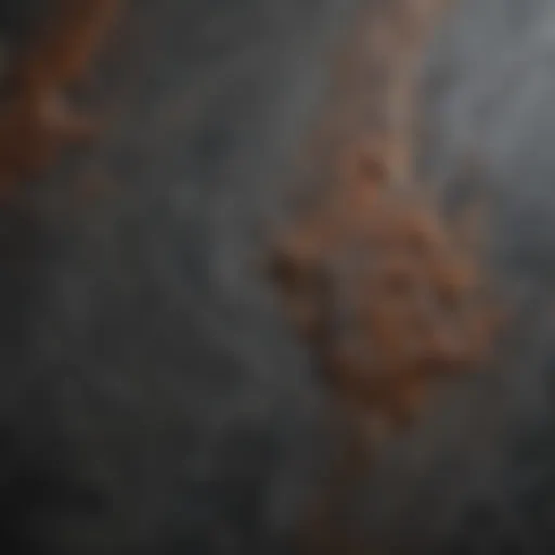 Close-up of a painted granite countertop showcasing texture and color