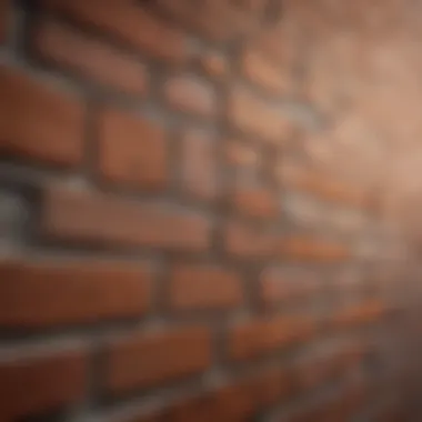 A close-up view of a brick wall undergoing a color change treatment.