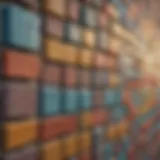 A vibrant assortment of colored bricks showcasing various hues.