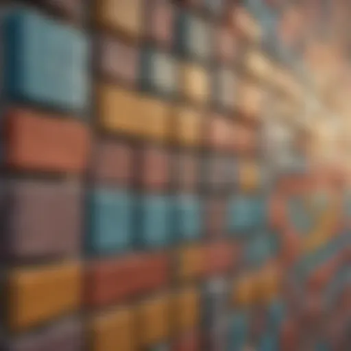 A vibrant assortment of colored bricks showcasing various hues.
