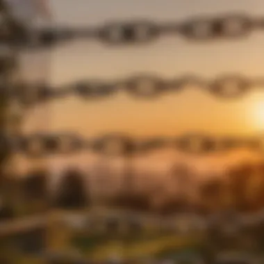 Close-Up of Chain Link Fence Links Showing Wear and Tear Close-up of chain link fence links showing wear and tear