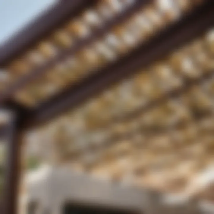 Close-up of high-quality pergola construction material