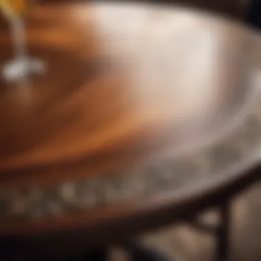 Close-up view of materials used in crafting standard pub tables