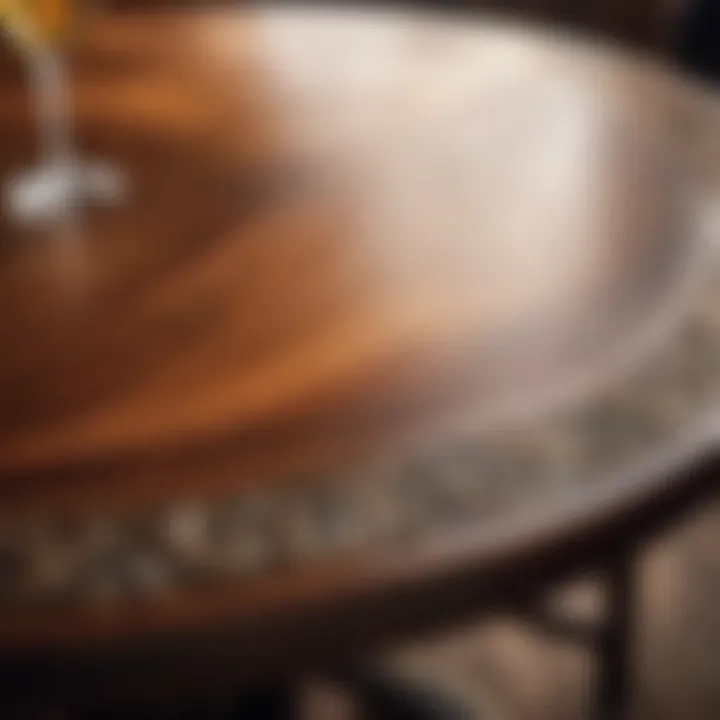 Close-up view of materials used in crafting standard pub tables