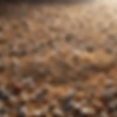 Close-up of gravel texture in natural lighting