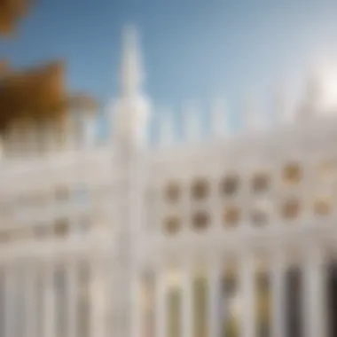 Close-up Detail of Ornate White Fence Design