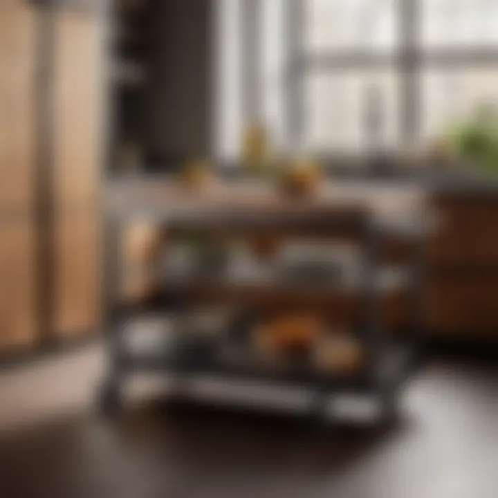 Compact Kitchen Island on Wheels
