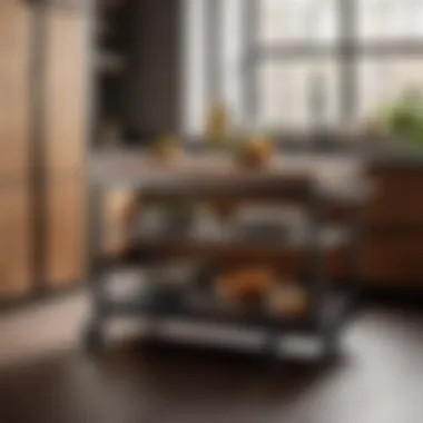 Mobile Kitchen Island Designed for Compact Spaces Compact Kitchen Island on Wheels