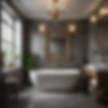 Elegant bathroom featuring a mix of contemporary and vintage elements