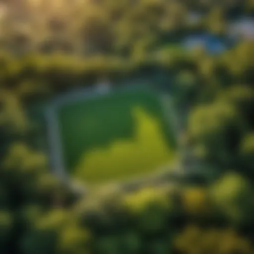 Aerial view of half an acre land for fencing