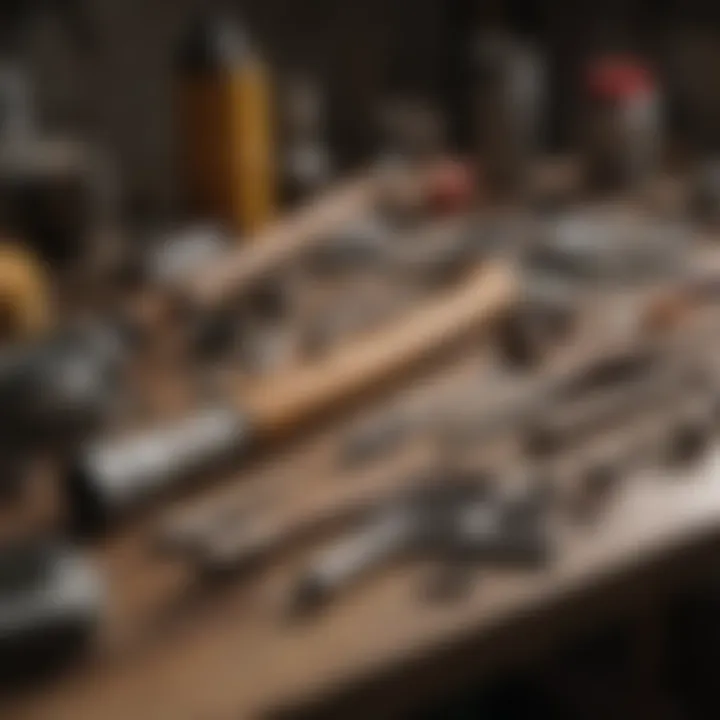 Essential Tools for Sewer Pipe Replacement Tools required for sewer pipe replacement laid out on a workbench