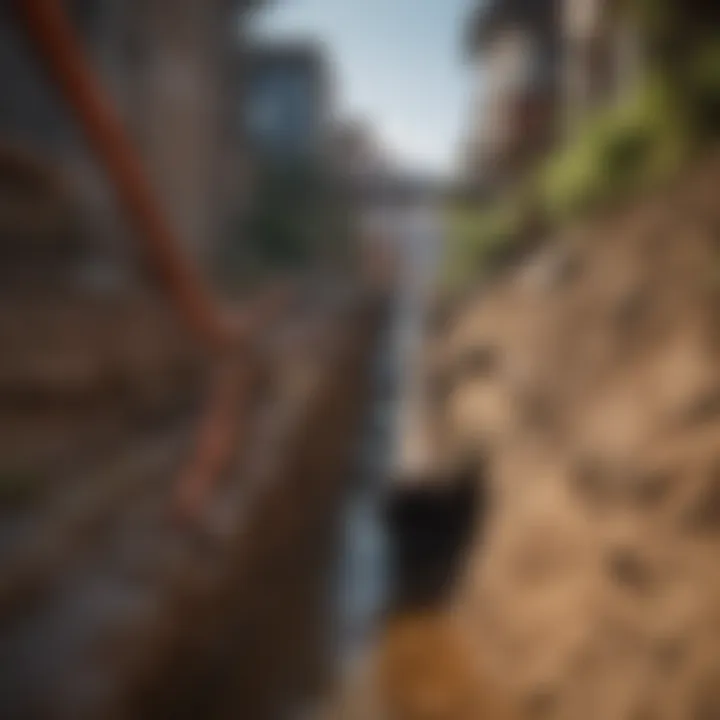 Trenchless Method for Sewer Pipe Replacement Illustration of the steps involved in trenchless pipe replacement