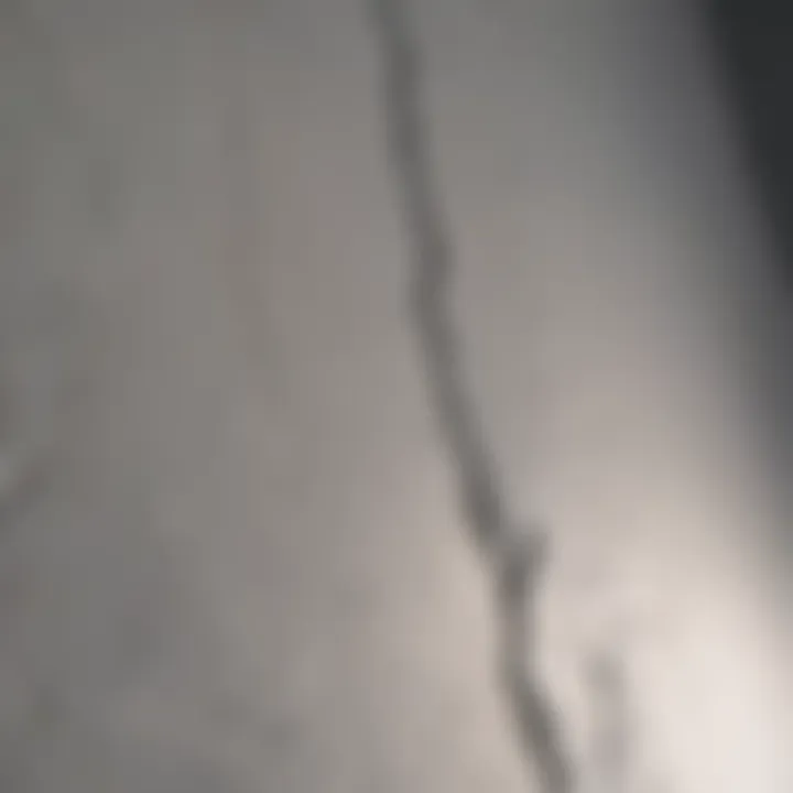 Detailed view of a drywall seam crack before repair
