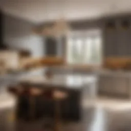Elegant Granite Slab in Modern Kitchen
