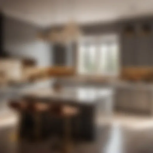 Elegant Granite Slab in Modern Kitchen
