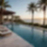 Beautiful saltwater pool with shimmering surface
