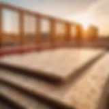 Weather-resistant OSB board in construction site