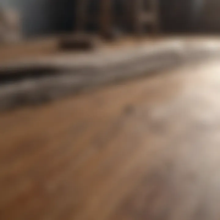 Budgeting sheet alongside wood flooring materials