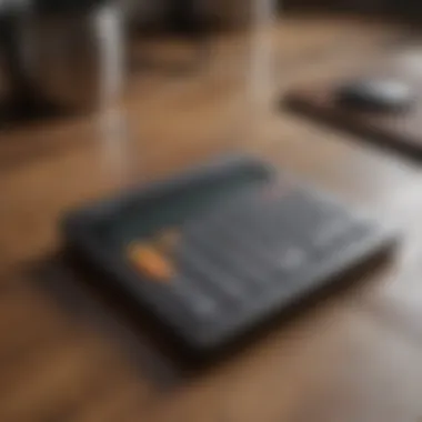 Digital calculator displaying square footage calculation for wood flooring