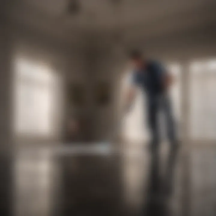 Sanitation specialist disinfecting high-touch surfaces