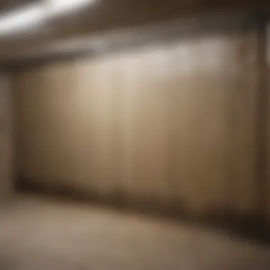 Illustration demonstrating application of waterproofing membrane on basement walls