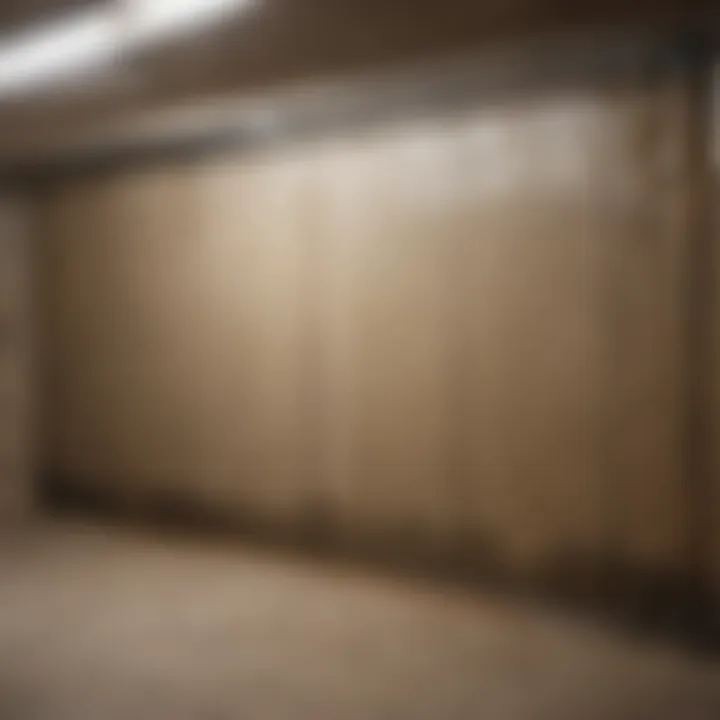 Illustration demonstrating application of waterproofing membrane on basement walls