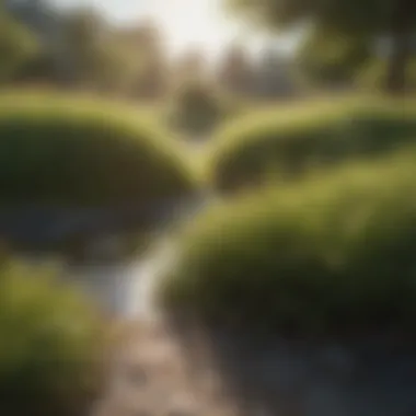 Natural elements that influence grass growth, including sunlight and water